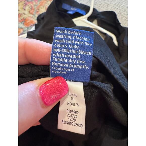 Apt. 9 Black Sleeveless Swing Dress Rubble Neck Sleeves Pockets Crewneck Sz M - Picture 4 of 10